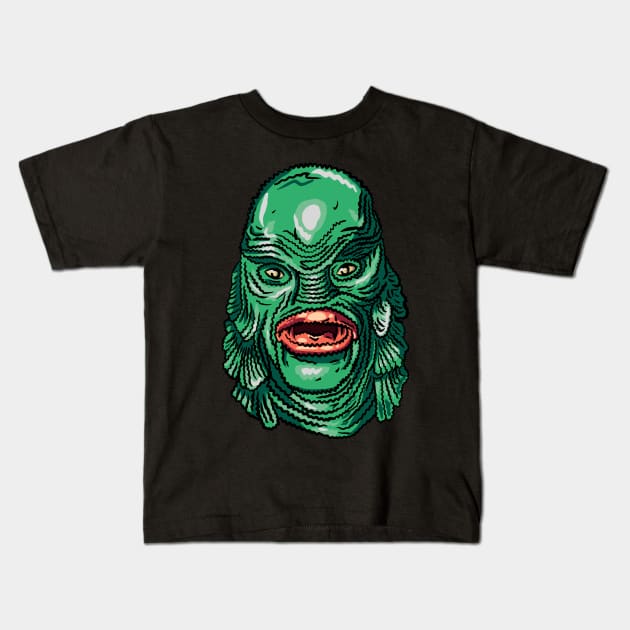 Squiggly creature from the Black Lagoon Kids T-Shirt by Jeffmore